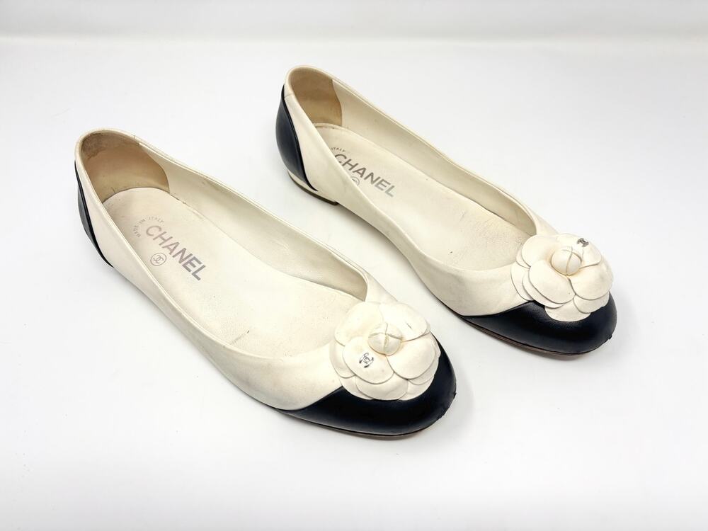 Chanel CC Camellia Flower Leather Ballet Flats EU 39 - Picture 2 of 9
